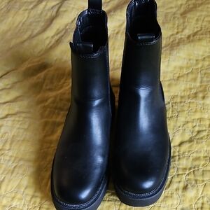 Black Leather Ankle Boots